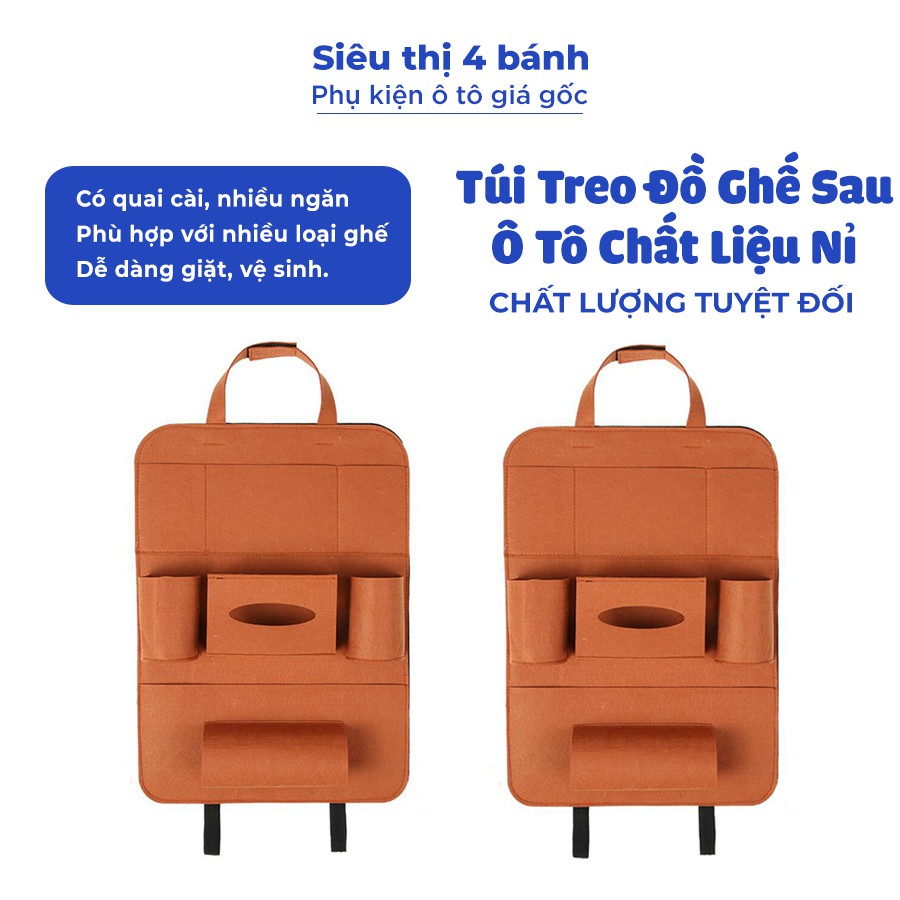 Túi treo đồ sau ghế ô tô, Túi để đồ treo sau lưng ghế ô tô chất liệu nỉ cao cấp [TẶNG 5 VIÊN SỦI KHI MUA 2]