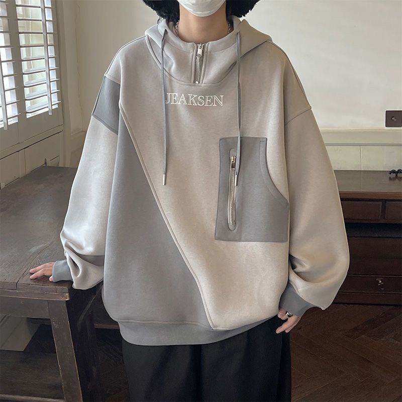 Áo Khoác Hoodie Dáng Rộng Phong Cách Retro Mỹ Thời Trang Xuân Thu Cho Nam