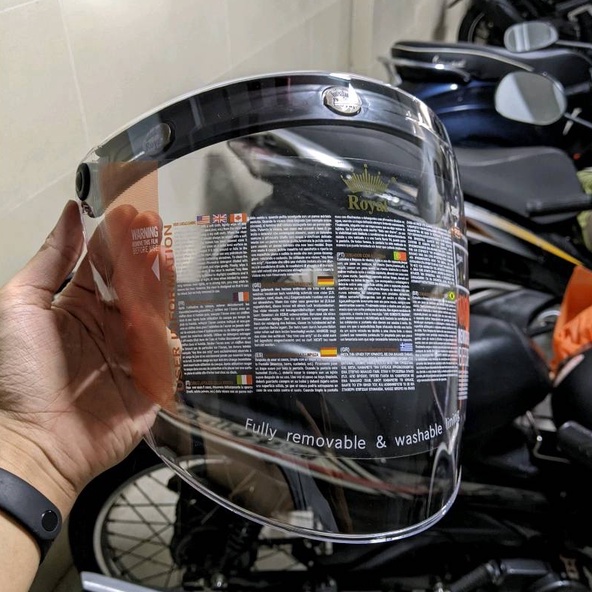 Kính Flat Gắn Nón 3/4 Che Full Mặt - chống trầy