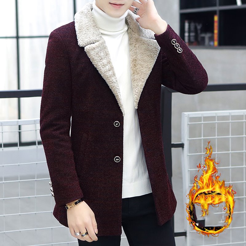 Áo khoác dạ nam dáng dài lót lông cổ vest hàng cao cấp đẹp áo đại hàn