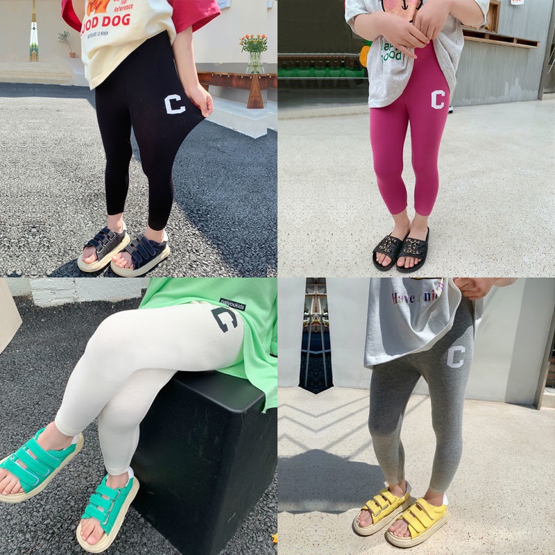 [Vận Chuyển Nhanh] Quần Legging Ôm Dáng Mỏng Thoải Mái Hợp Thời Trang Mùa Hè Phong Cách Phương Tây Cho Bé Gái