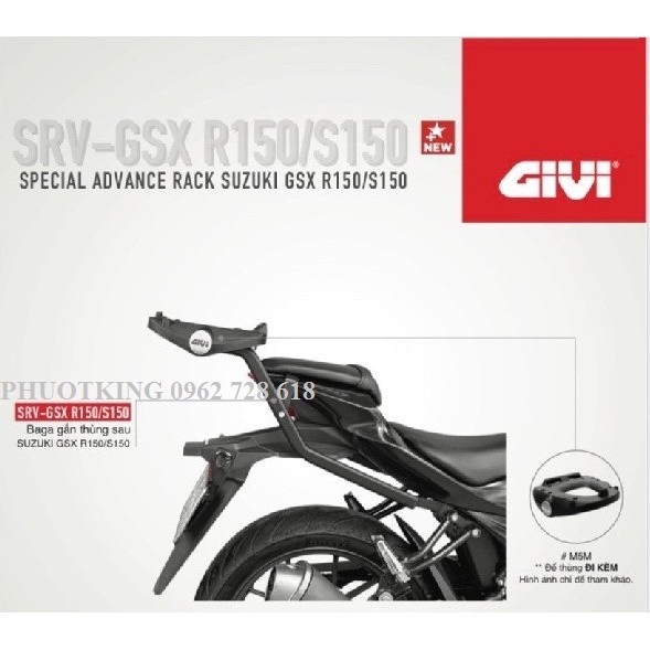 Baga Suzuki GSX150 S150, R150 - Givi SRV GSX150 chính hãng