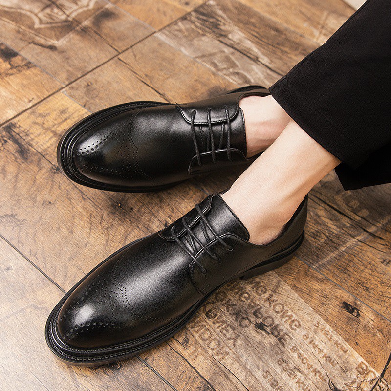 Elegant elegant leather lacing shoes for men