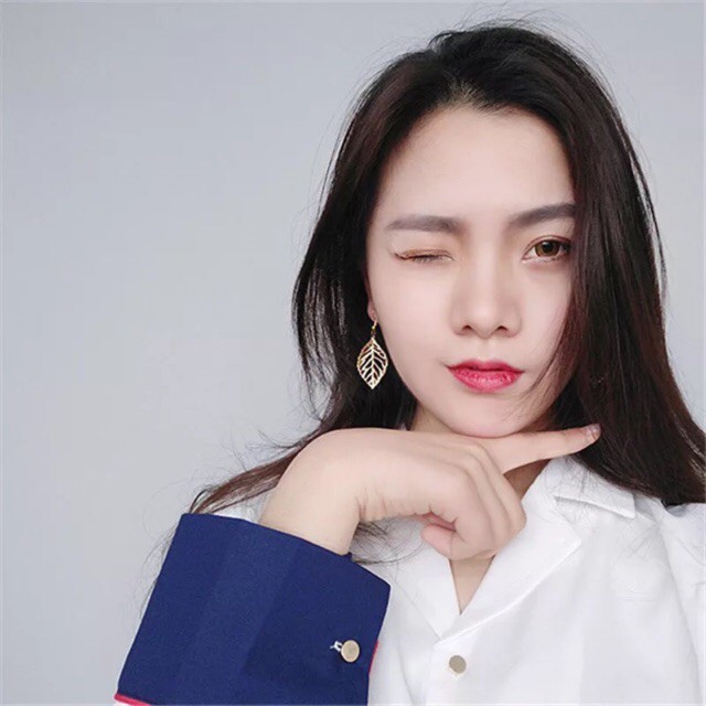 Bông tai chiếc lá đủ 2 màu vàng/bạc