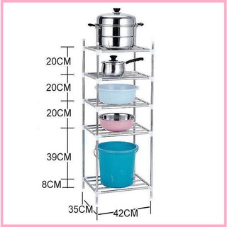 re0560 Kệ để xoong nồi inox 5 tầng 112cm - Kệ góc để xoong nồi - Kệ để xoong nồi chữ nhật