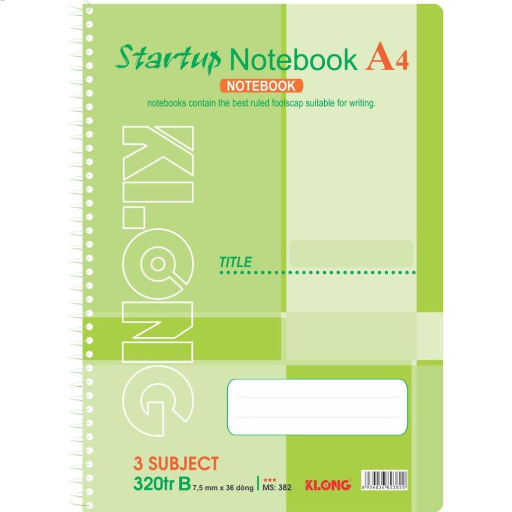 Sổ lò xo klong 320tr A4 Compostion Book, 5 Subiject; MS: 382 .