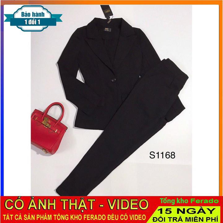 [ xả kho ] MiD Bộ Vest đen công sở S1168 ảnh thật Mie Design