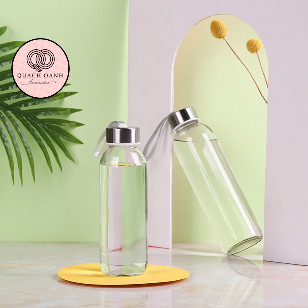 Bình nước detox thủy tinh 500ml trong suốt có quai xách – BN30 | BigBuy360 - bigbuy360.vn