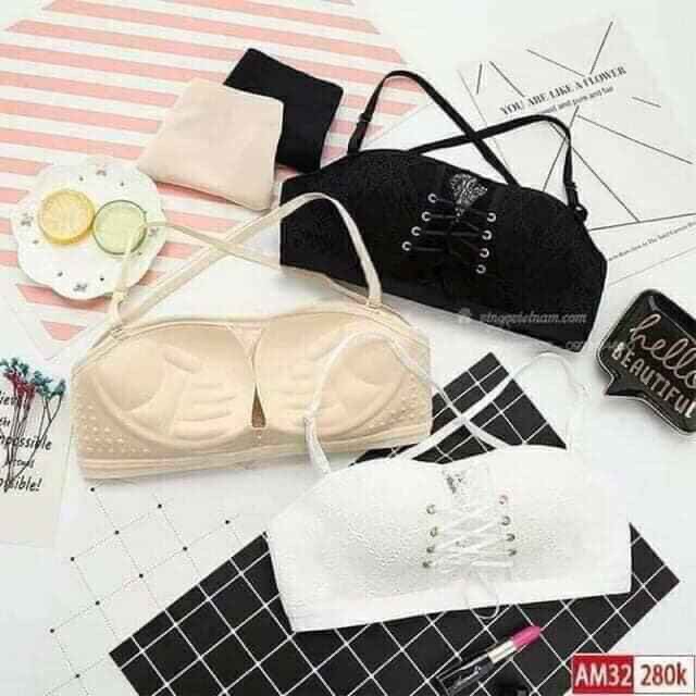 áo bra không dây chống tụt nâng ngực có dây rút mã 3058