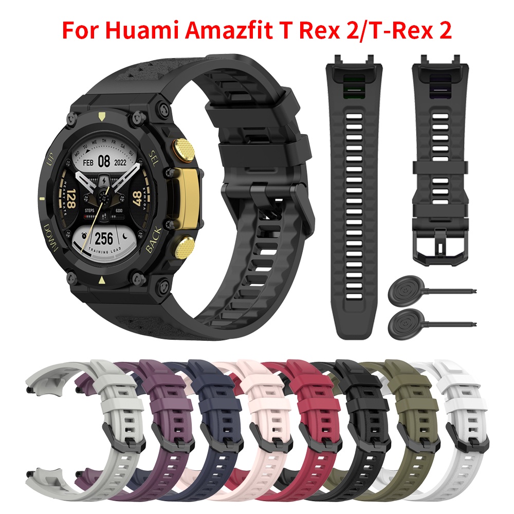 Dây Đeo Thay Thế Chất Liệu Silicon Màu Trơn Cho Huami Amazfit T Rex 2 T-Rex2