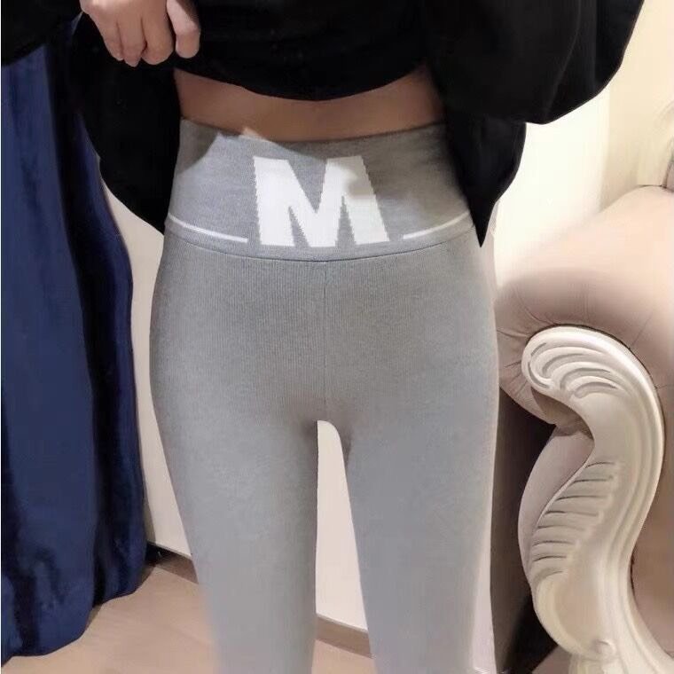Quần Legging Nữ - Quần legging len tăm cạp cao chữ M MÃ QA18