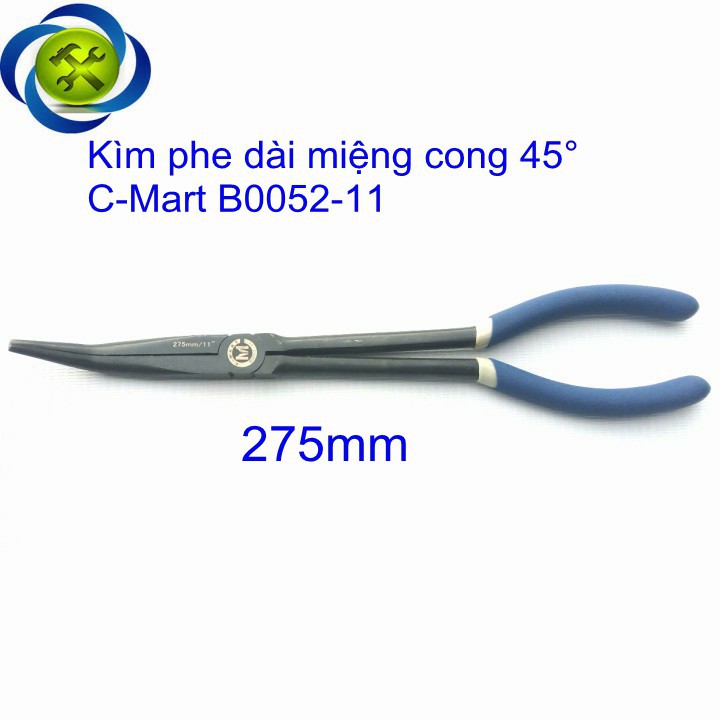 Kìm phe dài miệng cong 45° C-Mart B0052-11 275mm