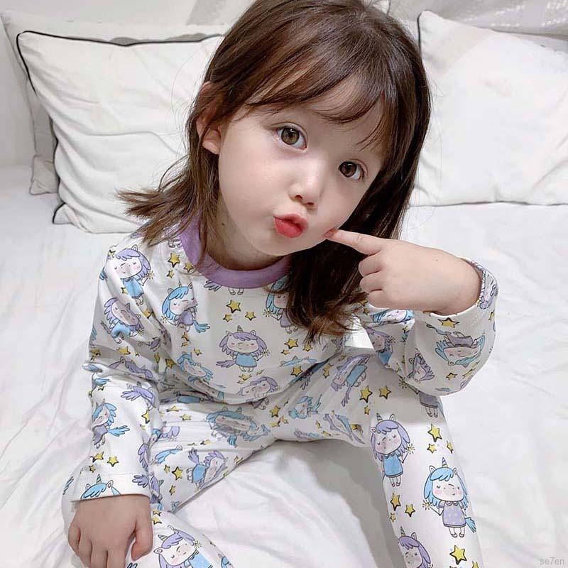 Bộ Đồ Ngủ Pijama Dài Tay Vải Nhung Giữ Ấm Cho Bé Se7