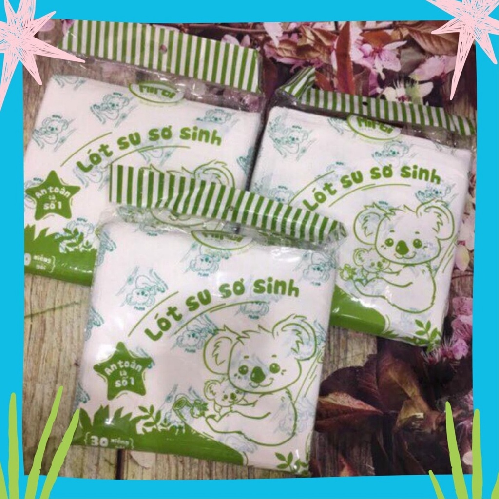 🌸 Tấm lót sơ sinh cao cấp Mipbi 🌸 cho bé (30 tờ/Gói, kích thước 22x22cm)