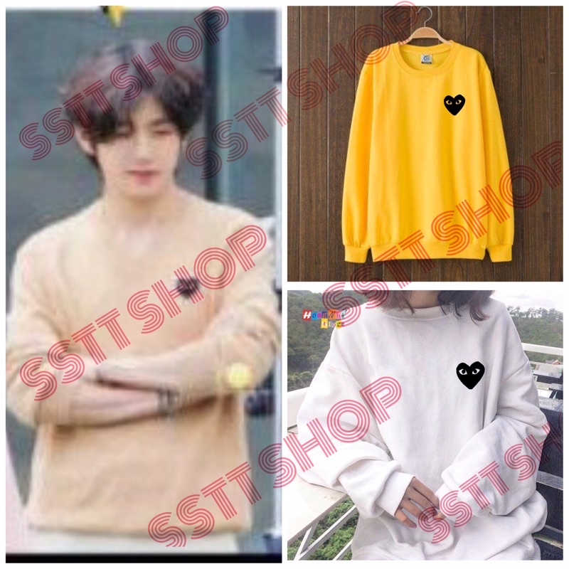 (Tặng ảnh BTS)Áo BTS V trái tym ơ ngực đơn giản nhưng đẹp