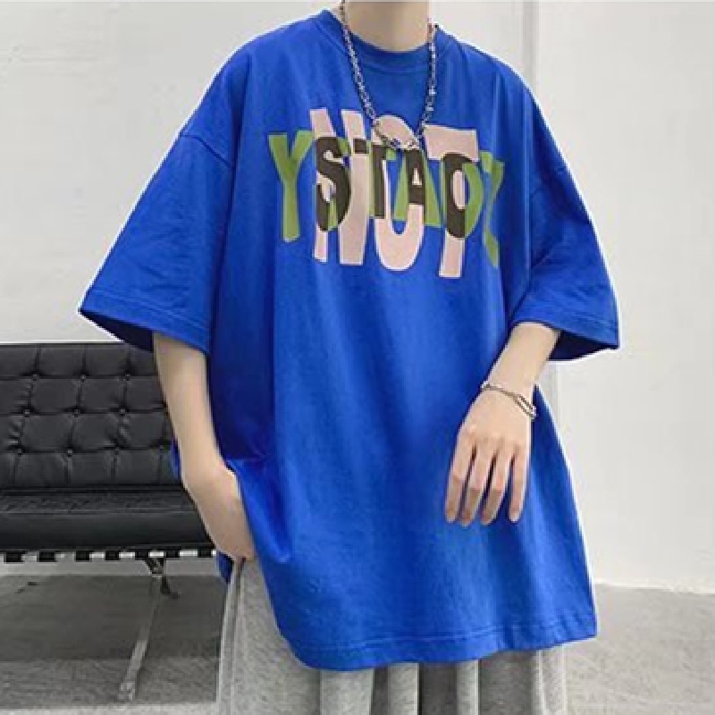 Áo Thun Dáng Rộng In Chữ Phong Cách Hip Hop Đường Phố Nhật Bản Thời Trang Mùa Hè Cho Nam Cỡ M-5XL