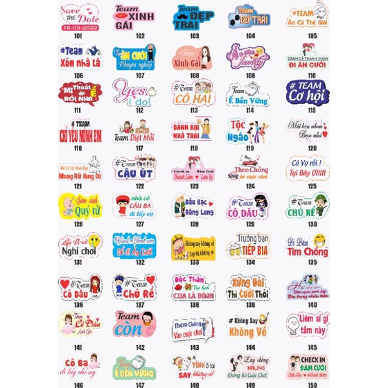 50 mẫu (từ 101-151)Hashtag cầm tay chụp hình đám cưới có tay cầm