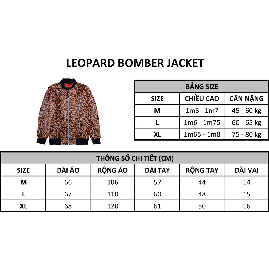 Áo ZOMBIE® Leopard Bomber Jacket