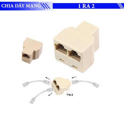 Đầu Nối Dây Mạng RJ45 chia 1 ra 2