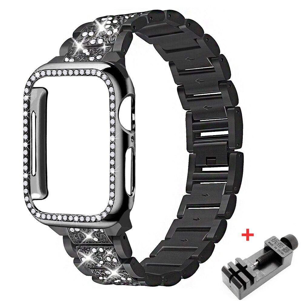 Bộ Dây Đeo Bằng Thép Không Gỉ Cho Đồng Hồ Thông Minh Apple Watch 5 4 Band 40mm 44mm 38mm 42mm Series 5 4 3 2 1