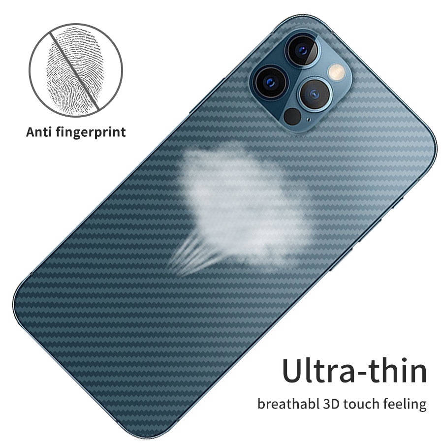 Set 2 Phim dán cacbon mặt sau điện thoại thích hợp cho iPhone 15 Plus 14 13 12 11 Pro Max 13 Mini XS X XR