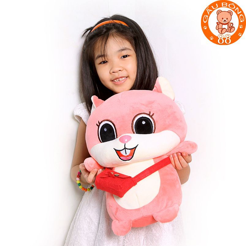 Gấu bông sóc túi hồng cao cấp size 50cm