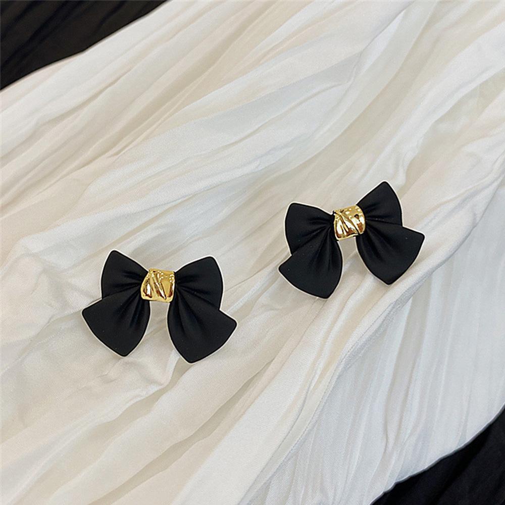 Khuyên Tai Hình Nơ Phong Cách Tối Giản Cổ Điển Hàn Quốc S925 Cho Nữ|Kim Cổ Điển Đơn Giản Trang Sức / Nhiều Màu