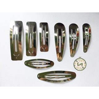 Set 10 Phôi kẹp tóc giọt nước/ elip/ vuông dày dặn / Phụ kiện tóc - DIY - Handmade