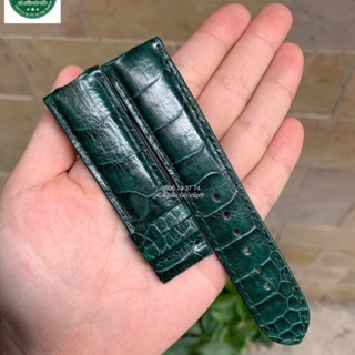 Dây Đồng Hồ Da Chân Đà Điểu Màu Xanh Size 20-22 CÀ SẤU GÒ VẤP
