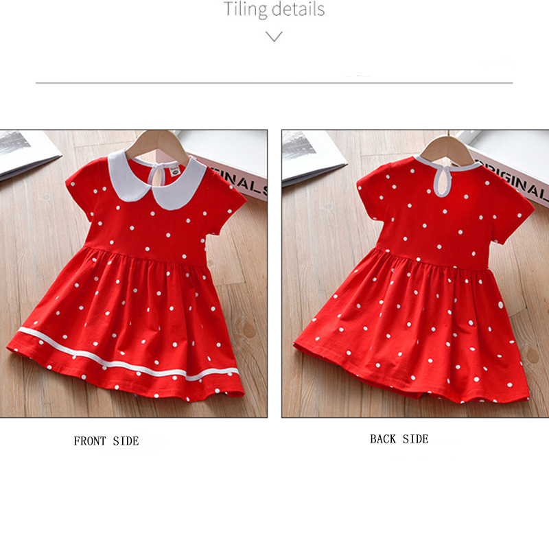 Đầm Công Chúa Ngắn Tay Màu Đỏ Cho Bé Gái