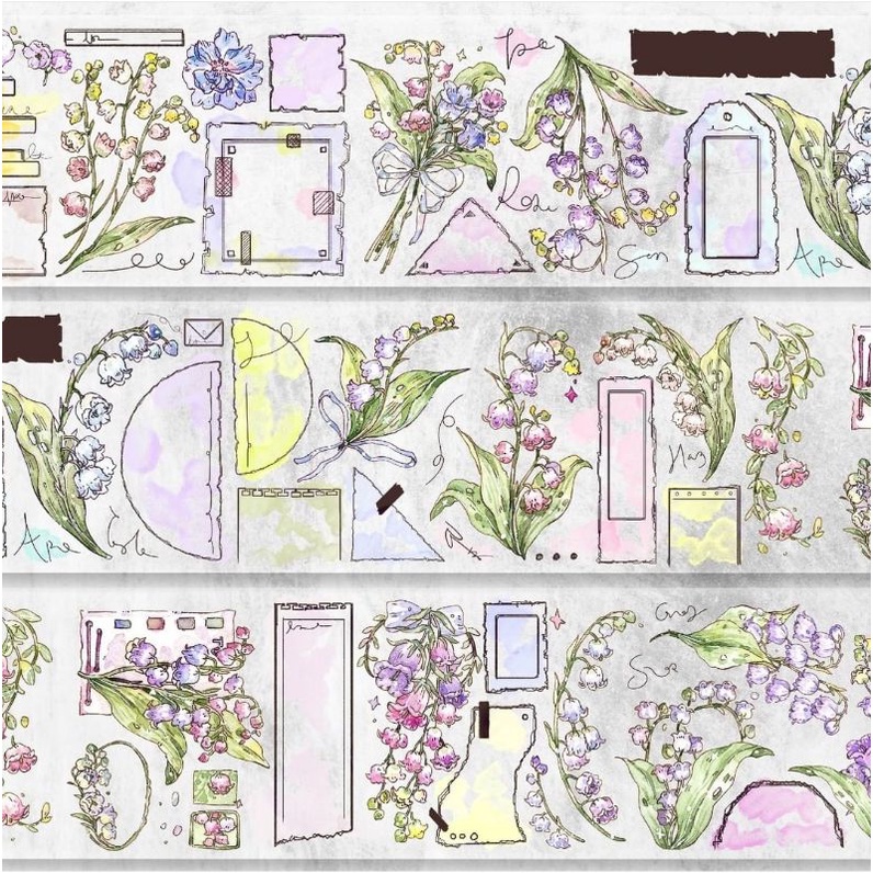 Krisna.room ♡ Hãng 3ie- 1 chu kì 180cm cuộn băng dán hình hoa Convallaria Majalis I