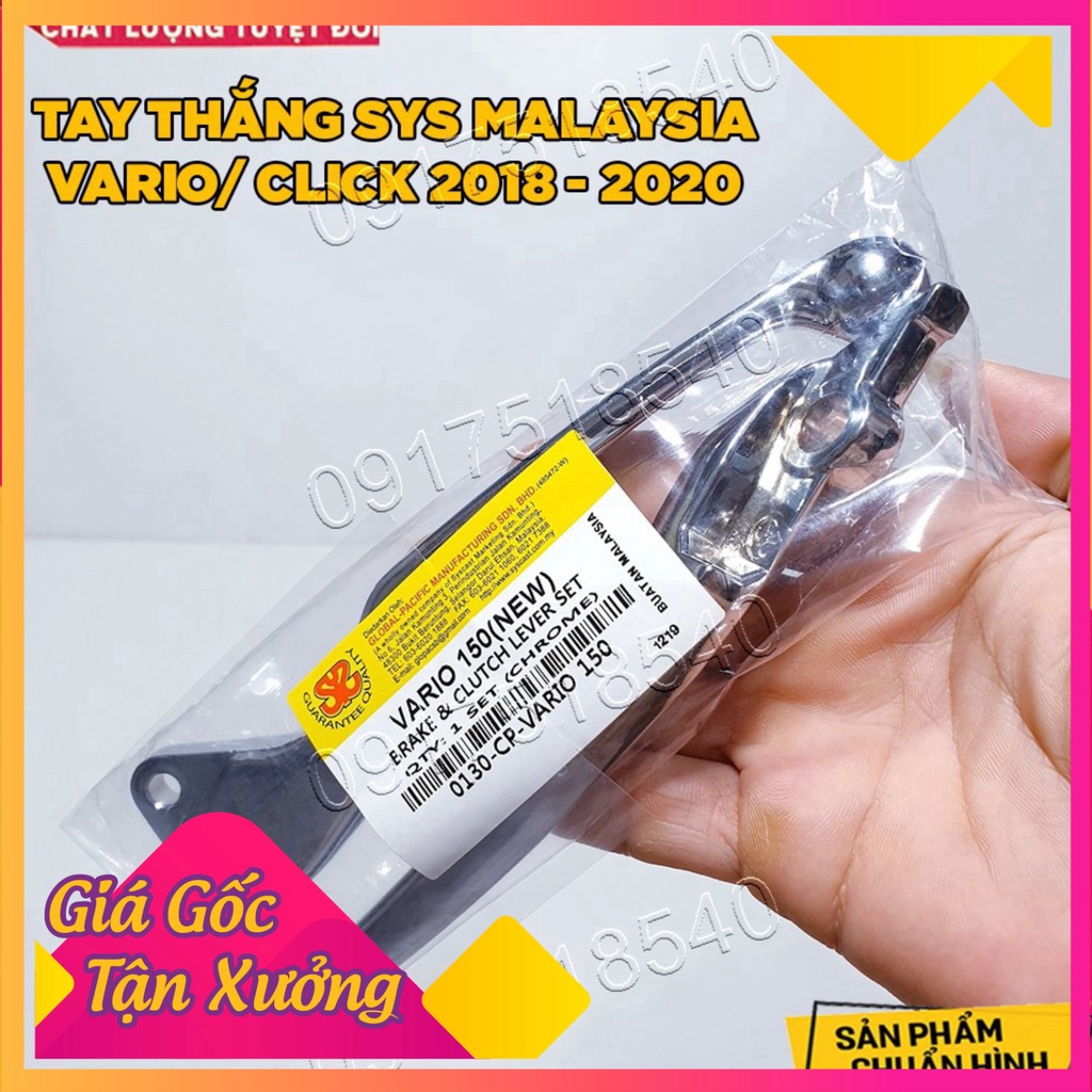 1 Cặp Tay Thắng Vario, Click 2018 - 2020 SYS Malaysia Xi Niken Cao Cấp (Ảnh Sp thật)