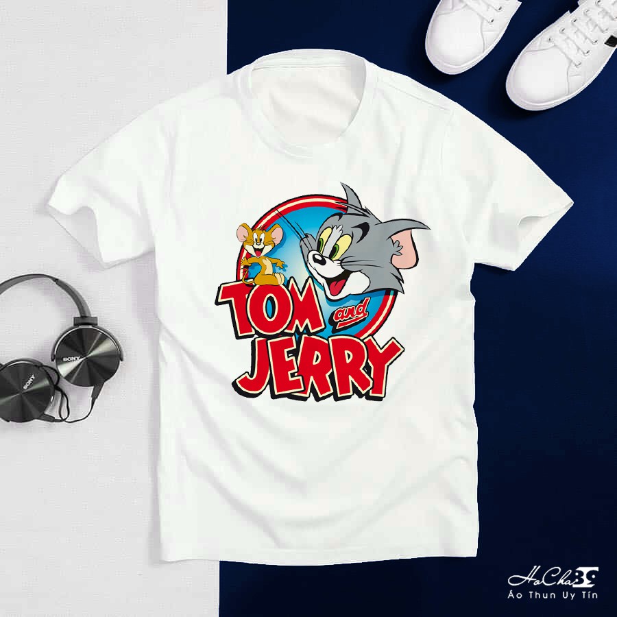 Áo Phông Tom and Jerry chất - HoCha89 - May Dây Cổ Móc Xích Cao Cấp (Có Hình Thật)