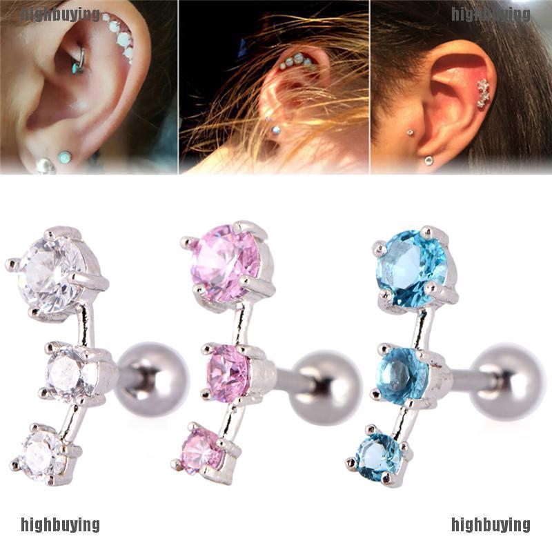 Khuyên tai đeo sụn đính đá Cubic Zirconia sang trọng cho nữ