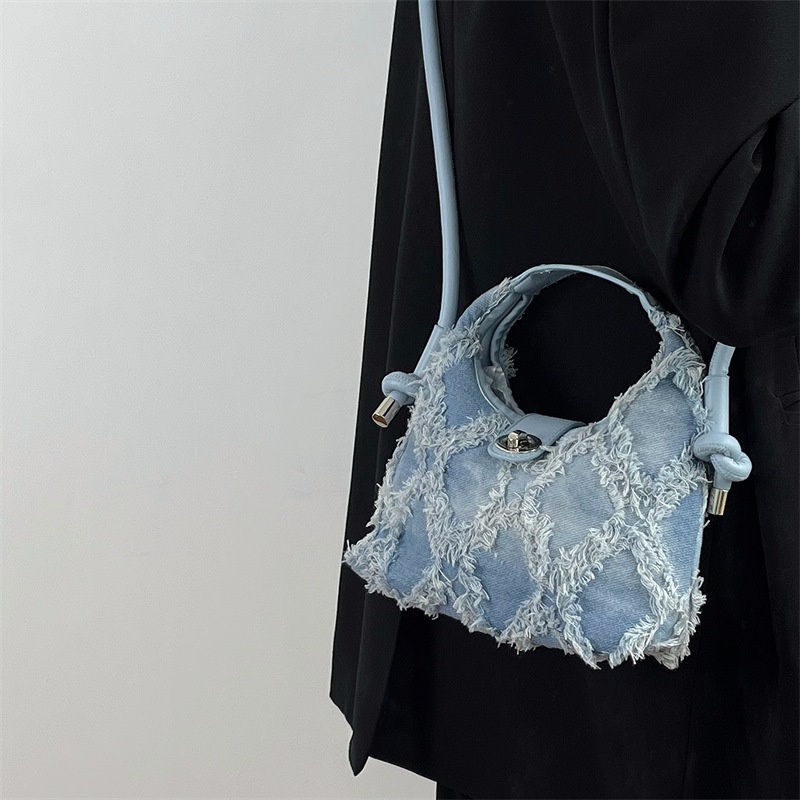 Túi denim Đeo Chéo Đính Tua Rua Phong Cách Retro 2022 Gylb1619
