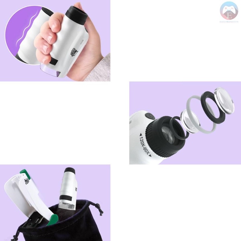 KÍNH HIỂN VI BỎ TÚI mini cho bé khám phá khoa học kính hiển vi cầm tay đồ chơi thông minh steam chính hãng sciencecan