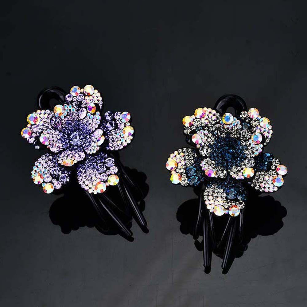 Kẹp Tóc Càng Cua Hình Chữ U Họa Tiết Hoa Phong Cách Hàn Quốc Đơn Giản Thời Trang