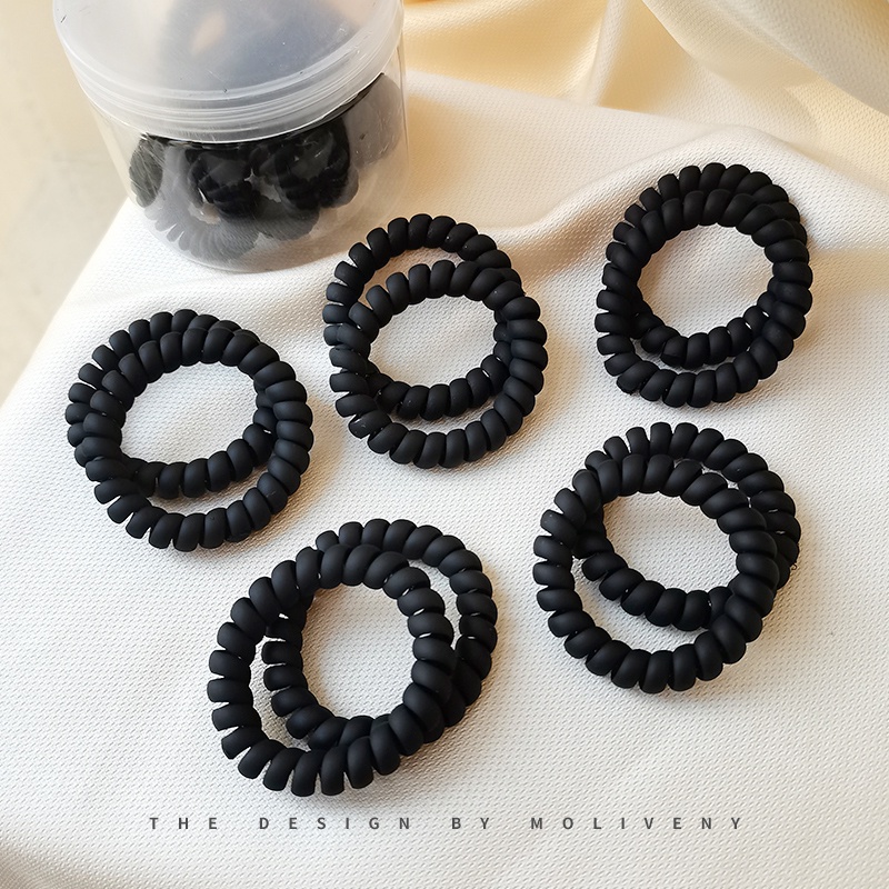 Dây Buộc Tóc Cao Su Dạng Xoắn Ốc Màu Nhám Đơn Giản Cho Nữ