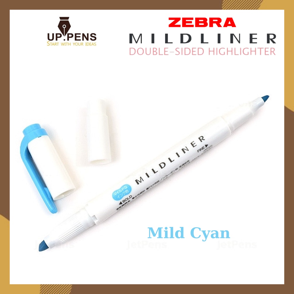 Bút đánh dấu Zebra Mildliner Highlighter - Bold/Five - Màu xanh lơ (Mild Cyan)