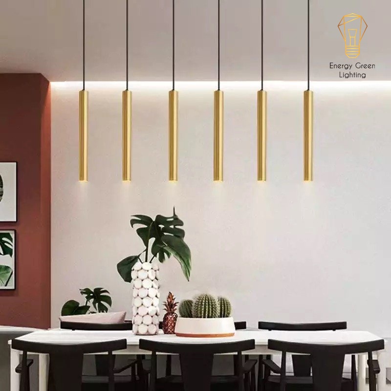 Đèn Thả Trần Energy Green Lighting Trang Trí Rọi Ống Bơ Thân Vàng 5w - 2 Kích Thước 60cm , 30cm - Thân Nhôm Tản Nhiệt