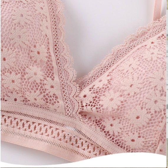 Áo bra ren hoa cúc cao cấp nâng ngực không gọng freesize 40-60kg LAVENUSA AL26