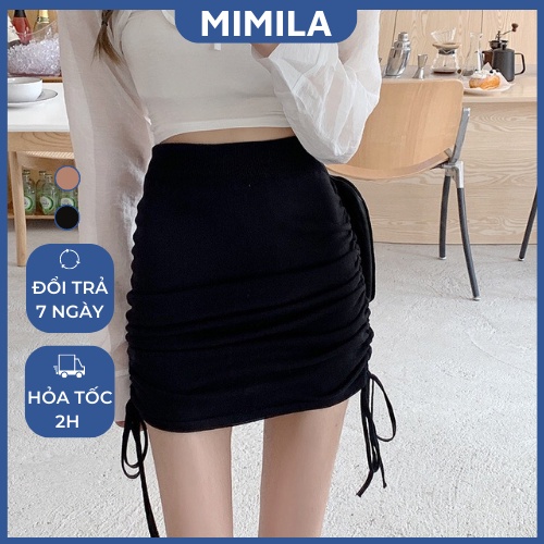 Chân Váy Dây Rút MIMILA Chân Váy Cạp Cao Ôm Body Siêu Sexy, Cuốn Hút - MCV005