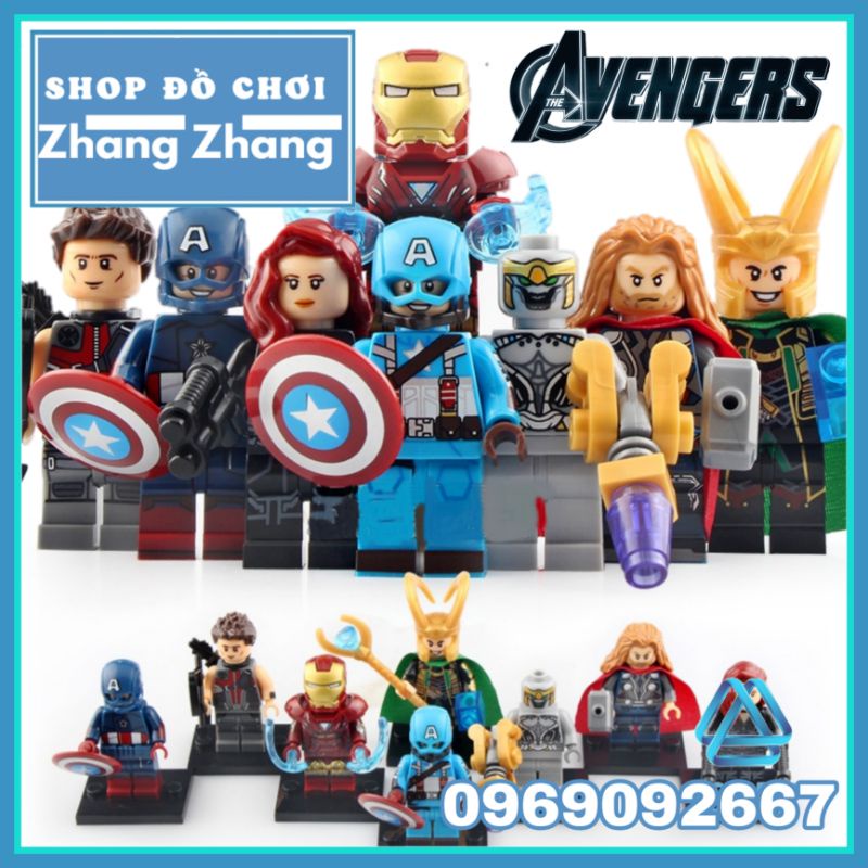 Đồ chơi Xếp hình Người sắt Iron Man Chitauri - Captain America - Loki Thor - Hawkeye Black Widow Minifigures Xinh X0259