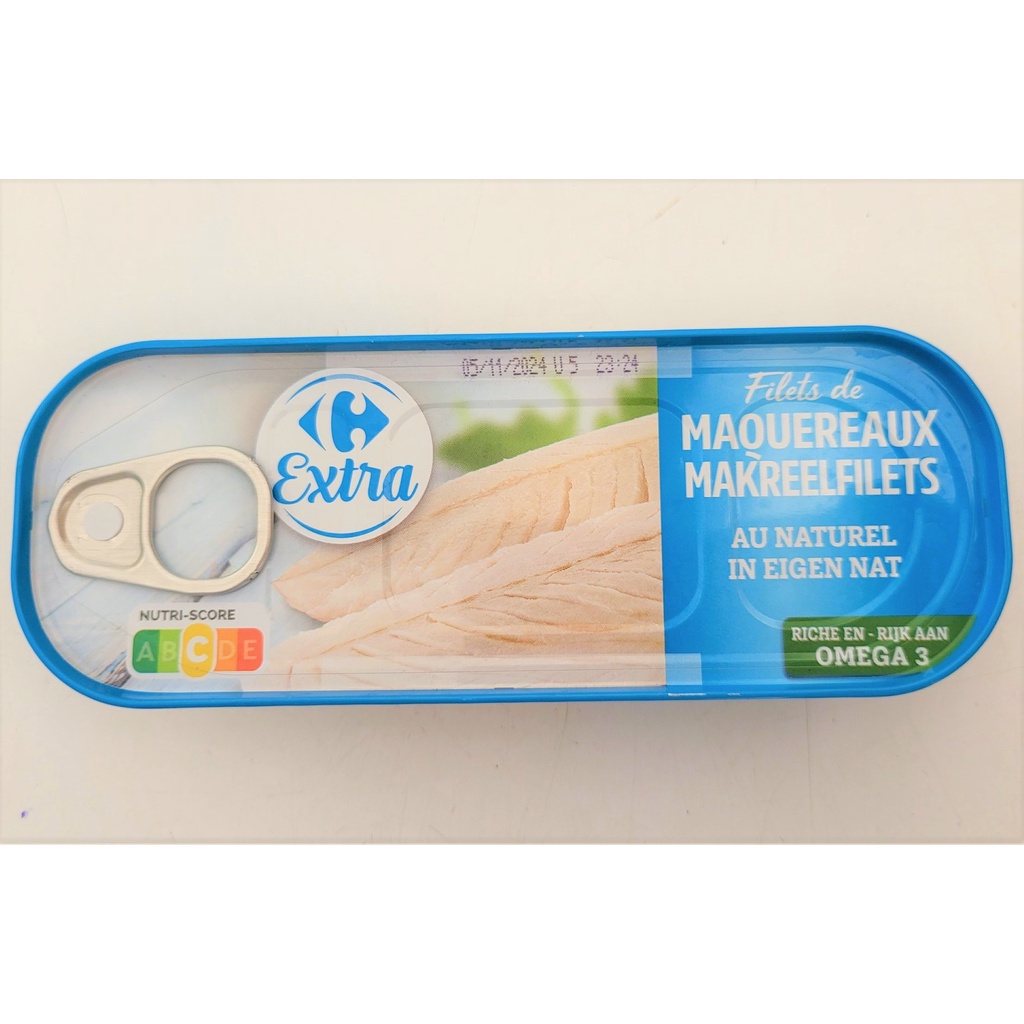 [Hộp 176g - XANH DƯƠNG] CÁ THU PHI LÊ [France] CARREFOUR Mackerel Fillet (atp)