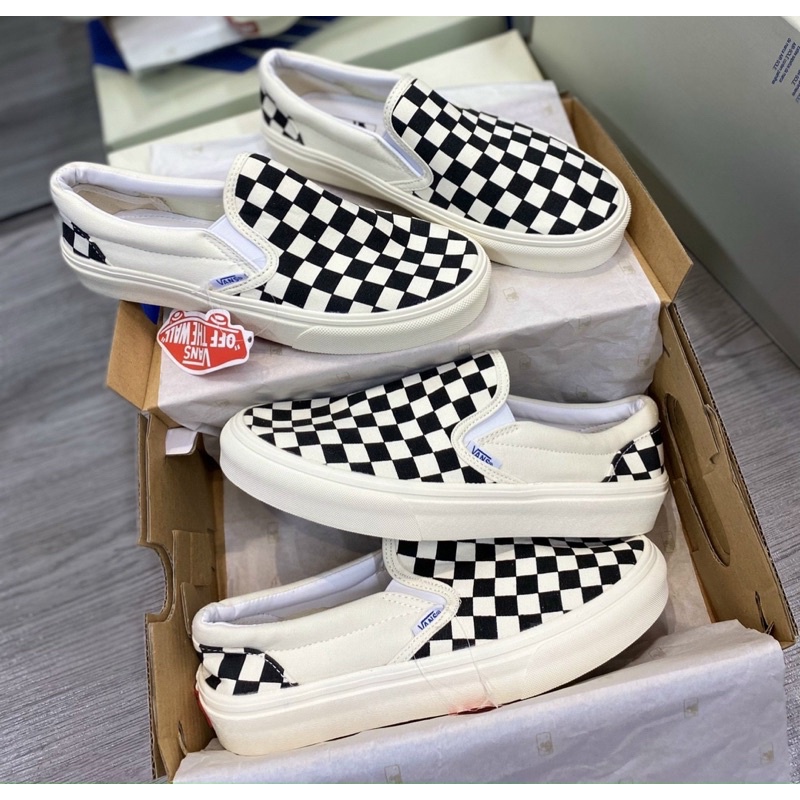Giày thể thao nam nữ Vans kẻ ô caro không dây, Giày vans cao cấp full size 36 -43/seko-store