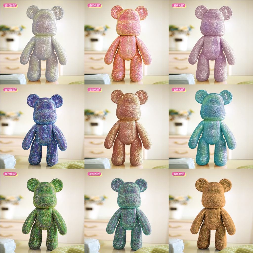 [Mã LIFEXANH03 giảm 10% đơn 500K] Gấu đính đá handmade tự làm bearbrick size 53 hottrend tiktok đủ màu sẵn hàng