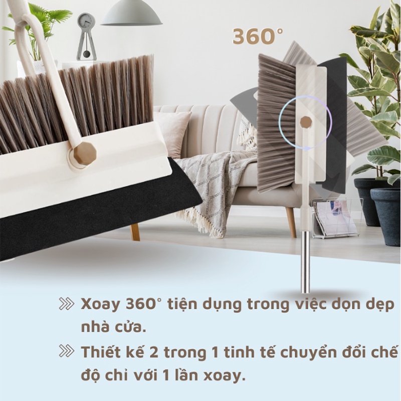 [Đồ Gia Dụng] Bộ Chổi Và Ky Đa Năng, Bộ Chổi Quét Nước, Quét Khô Chính Hãng INOCHI