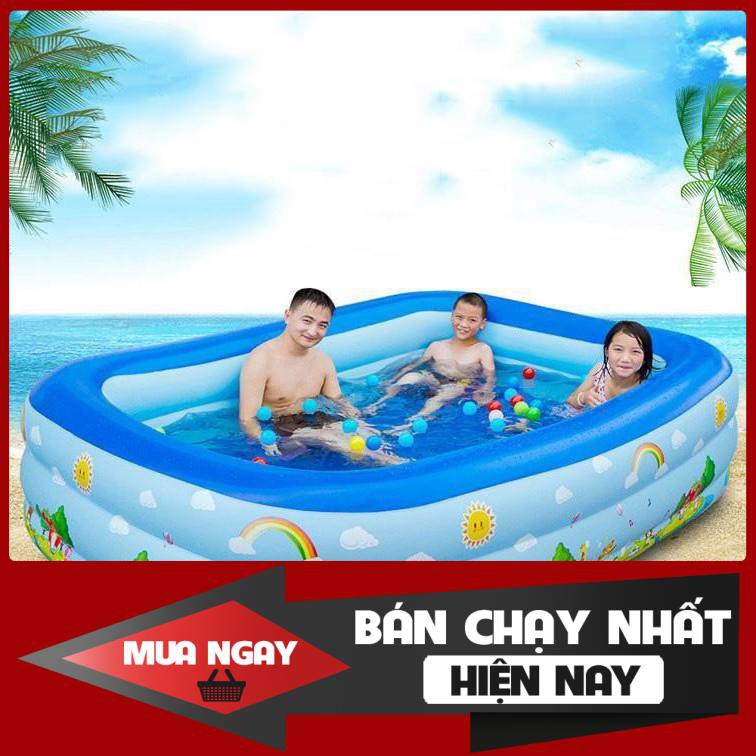 Bể phao bơi 1m8 cho bé (hình chữ nhật) .