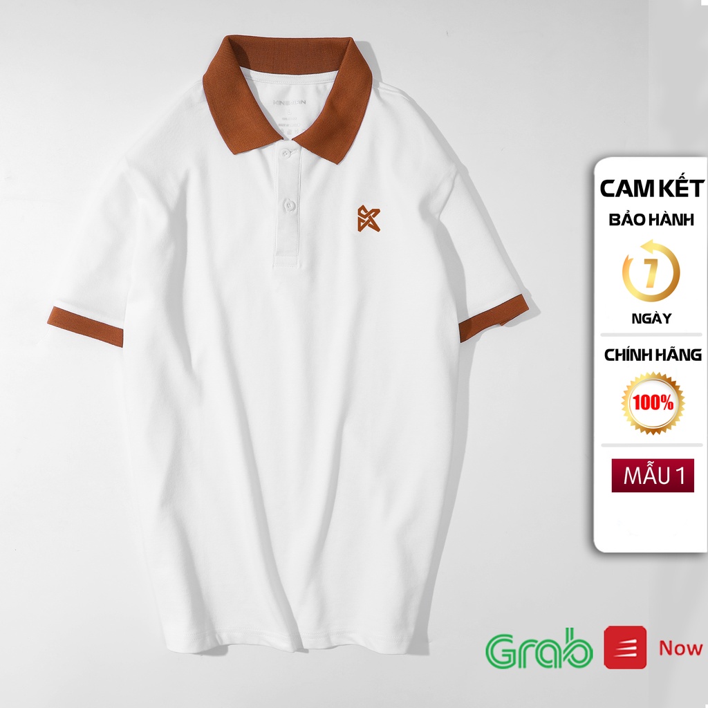Áo Thun polo Nam KSM Menswear Tay Ngắn có cổ bo phối màu trầm vải Cotton dày mịn Rẻ Đẹp PL730