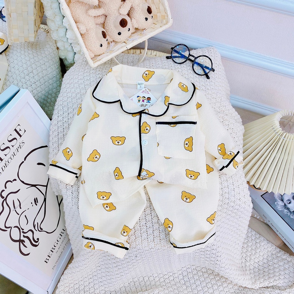 Bộ pijama bé trai bé gái mặc nhà size từ 10-25kg